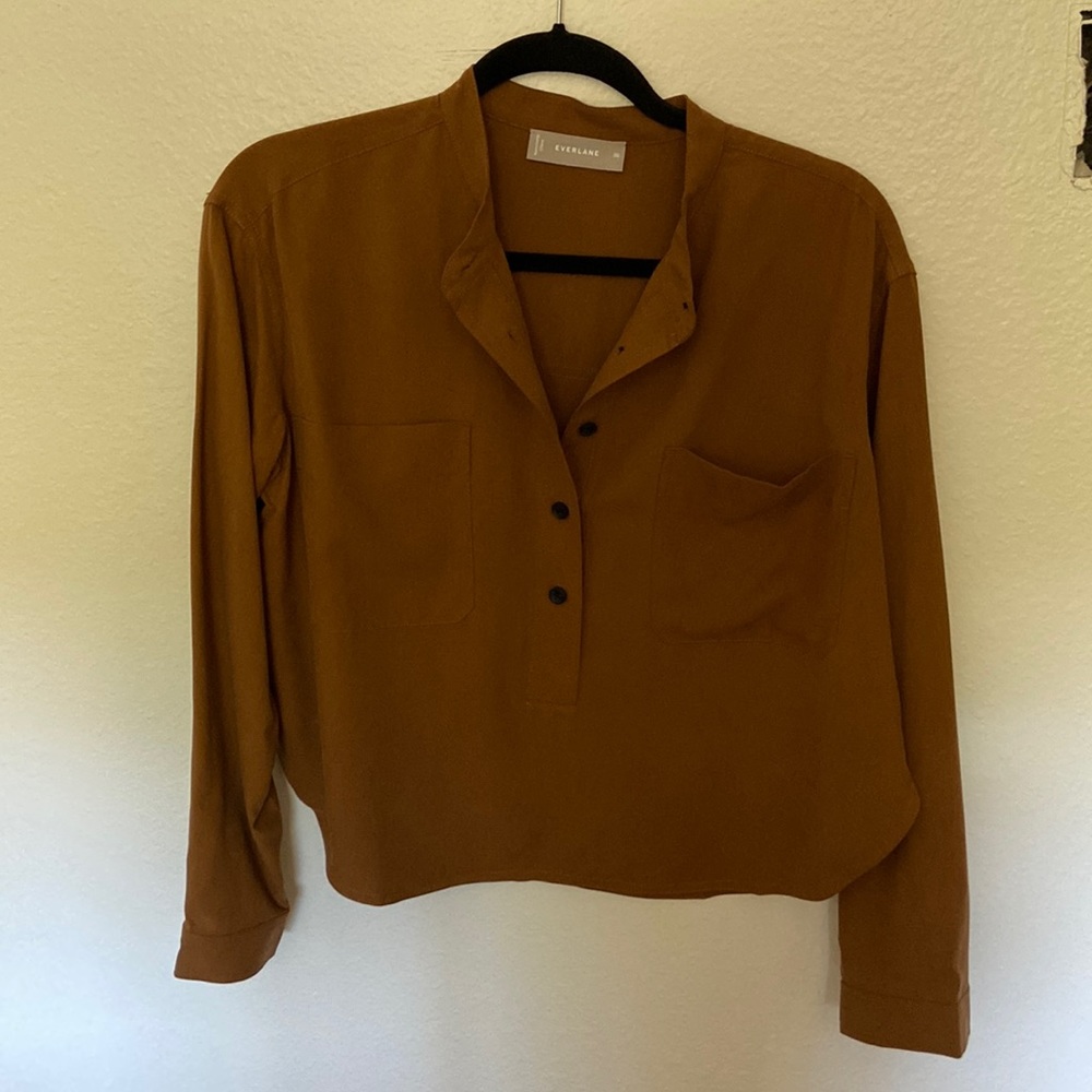 Everlane washable silk Henley blouse